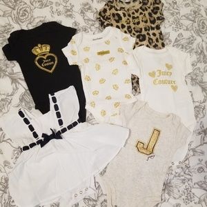 Juicy Couture Baby Girls 5 Bodysuits and a dress